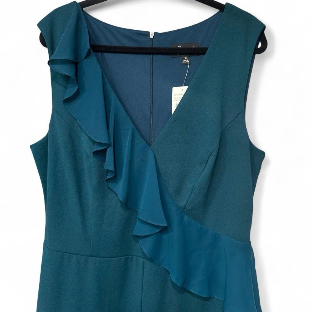 Connected Apparel Teal Ruffle Jumpsuit - Picture 6 of 10